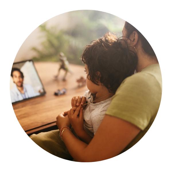 Mother and child using telehealth to explore ordering an exome sequencing test through GeneDx.